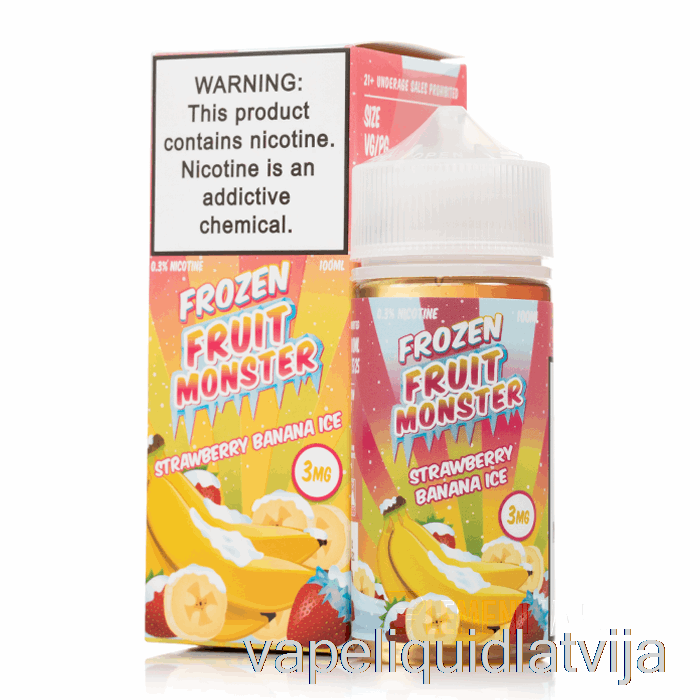 Ledus Zemeņu Banāns - Saldētu Augļu Briesmonis - 100ml 0mg Vape šķidrums